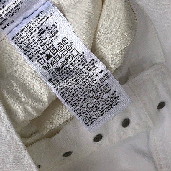 Levi’s Premium Wedgie Skinny Distressed Size 24W White Crop High Waist - Picture 14 of 16